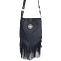 Women's Full Flap Leather Fringe Handbag